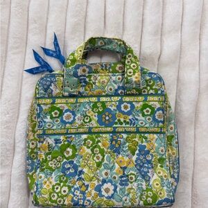 Vera Bradley Blue and Green Floral Tote travel bag/ organizer
